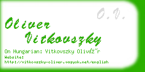 oliver vitkovszky business card
